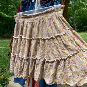 Ruffle Floral Skirt
